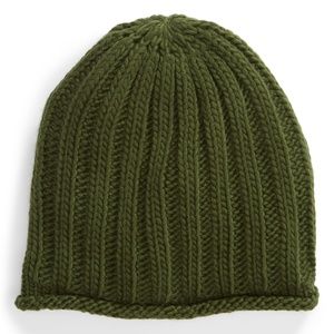 Free People Rory Rib Beanie Moss Green
